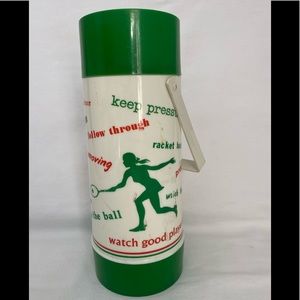 Vintage Tennis  Themed Thermos Fun Gift for Tennis Players
